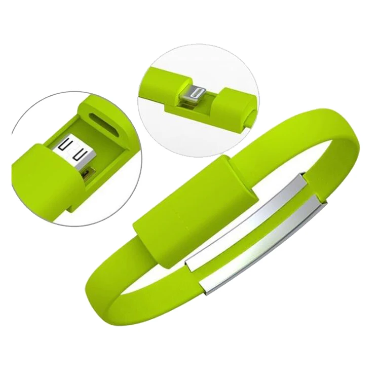 Portable Bracelet USB Cable Packaging Colorful Wristband USB Bracelet Charger Cable