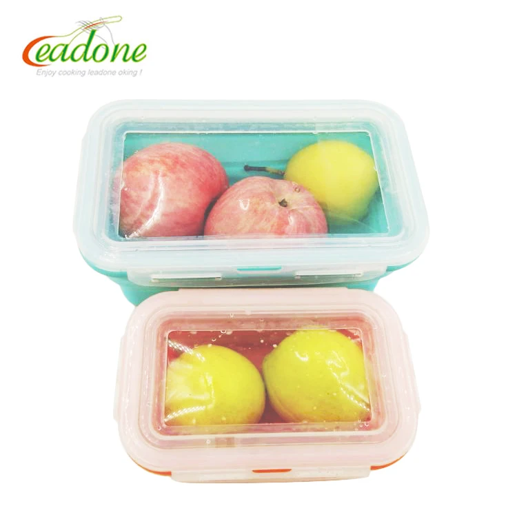 

BPA FREE silicone foldable lunch box airtight container