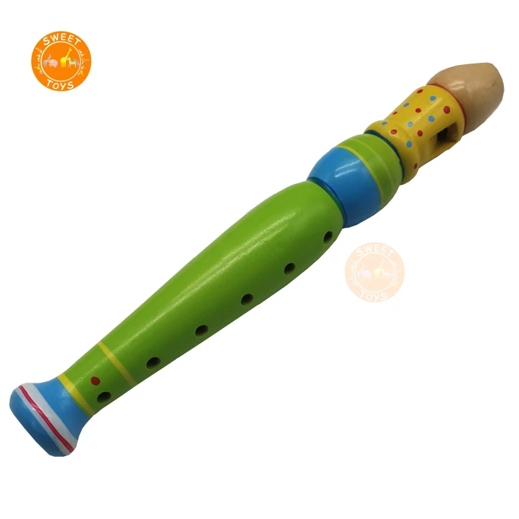 Colorful Wooden Flute Hooter Trumpet Bugle Toy Wooden Kids Whistle Toy