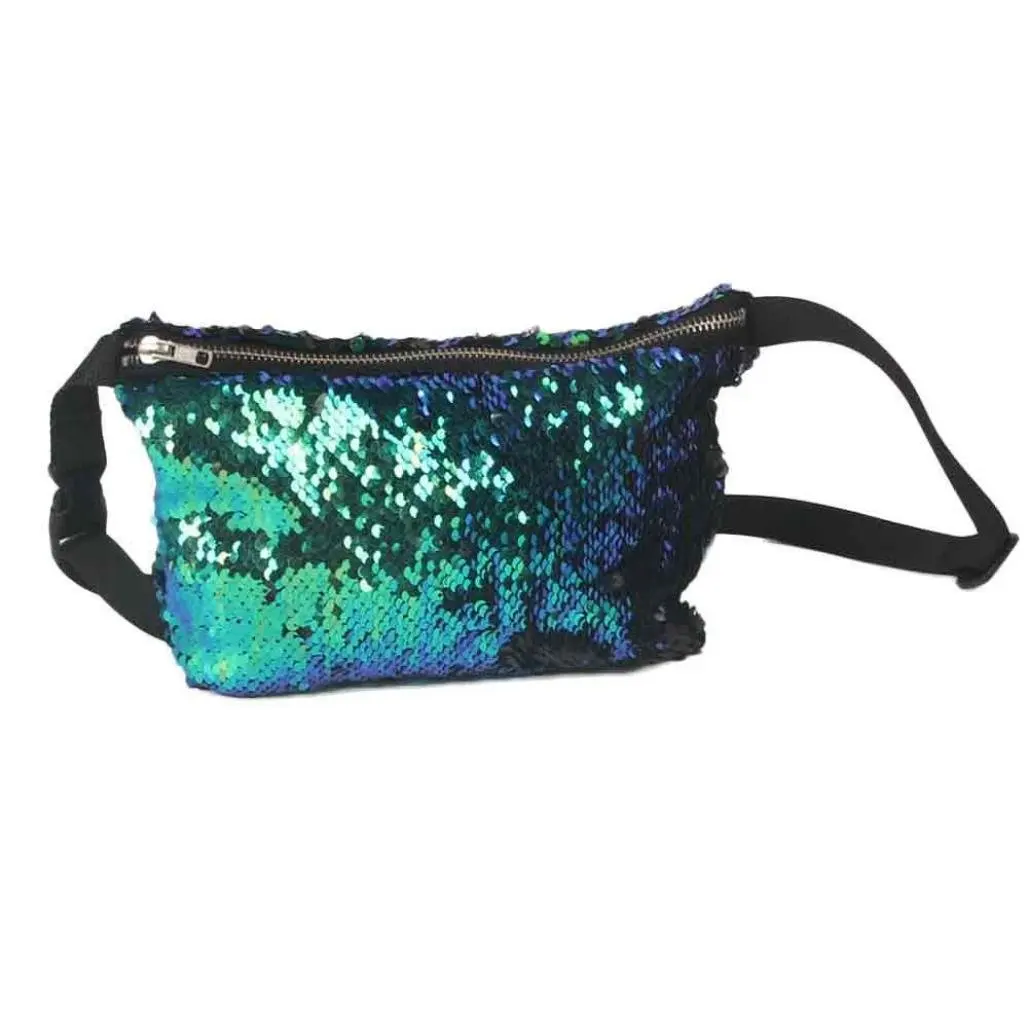 Casual Fanny Pack, Jhuivd Unisex Outdoor Sports Casual Double Color Sequins Chest Bag