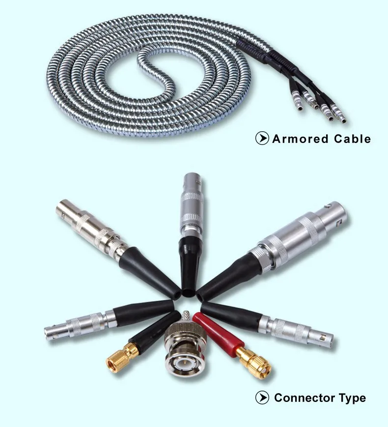 Ultrasonic Probes Cable for Connectors of BNC, LEMO cables with Dual Connectots