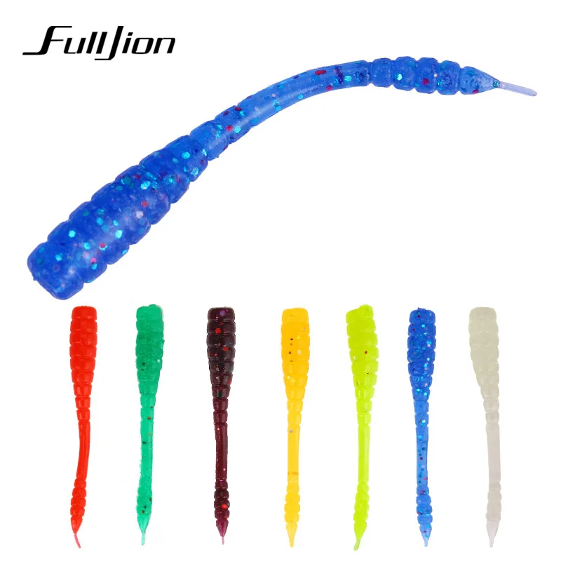 

Fulljion 50pcs/bag Fishing Lure Shad Soft Baits Wobblers Easy Shiner Jig Head Silicone Worm Pesca Fishing Tackle Accessories, 7 color as showed