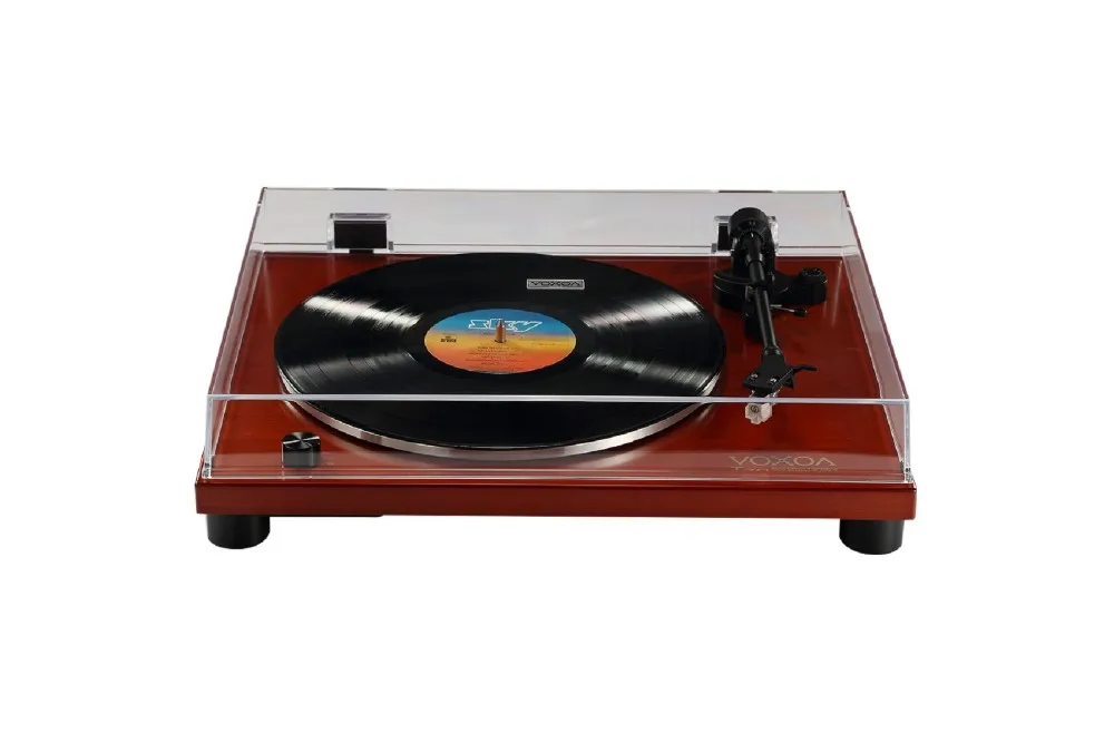 VOXOA T70 Wood Turntable with USB Rec Built-in switchable phono pre-amplifier