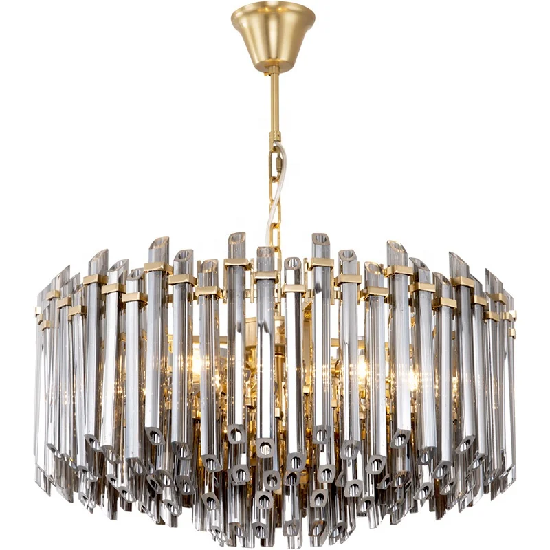 Custom nordic contemporary gold crystal hanging chandelier light for hotel lobby home decoration