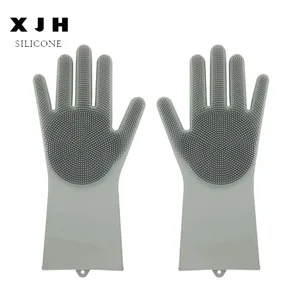 Image of Food Grade Heat Resistant Silicone Colorful Kitchen Magic Cleaning Tools Silicone Dish Washing Gloves Wholesale