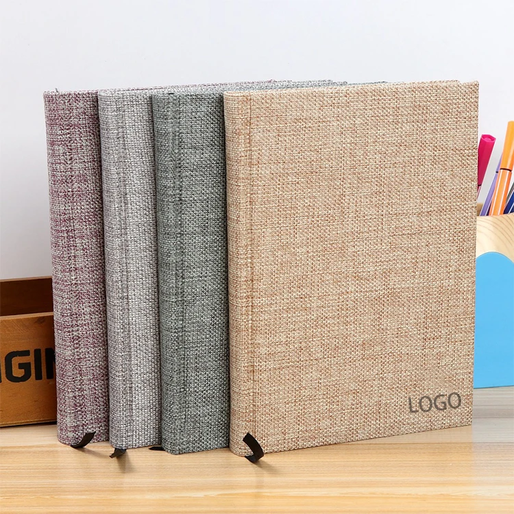 A5 Thick Diary Hardcover Linen Notebooks With Custom Logo Printing