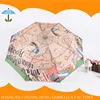 earth map printed auto open and close folding umbrella