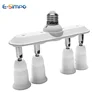 Horizontal 4-in-1 E26/E27/E40 to E27 Light Socket Splitter Adapter Extender 360 Degrees Adjustable 180 Degree Bendable