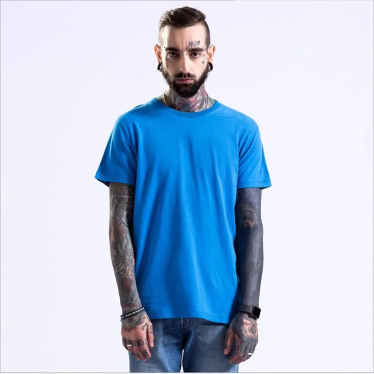 

Hot Summer Men T-shirts Solid Color Slim Fit Short Sleeve T Shirt O-neck Tops, As picture