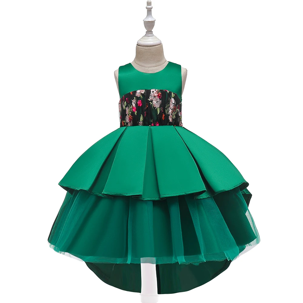 

wholesale kids clothes kids wedding dress costume princess dress kids made in china L5142, Pink/red