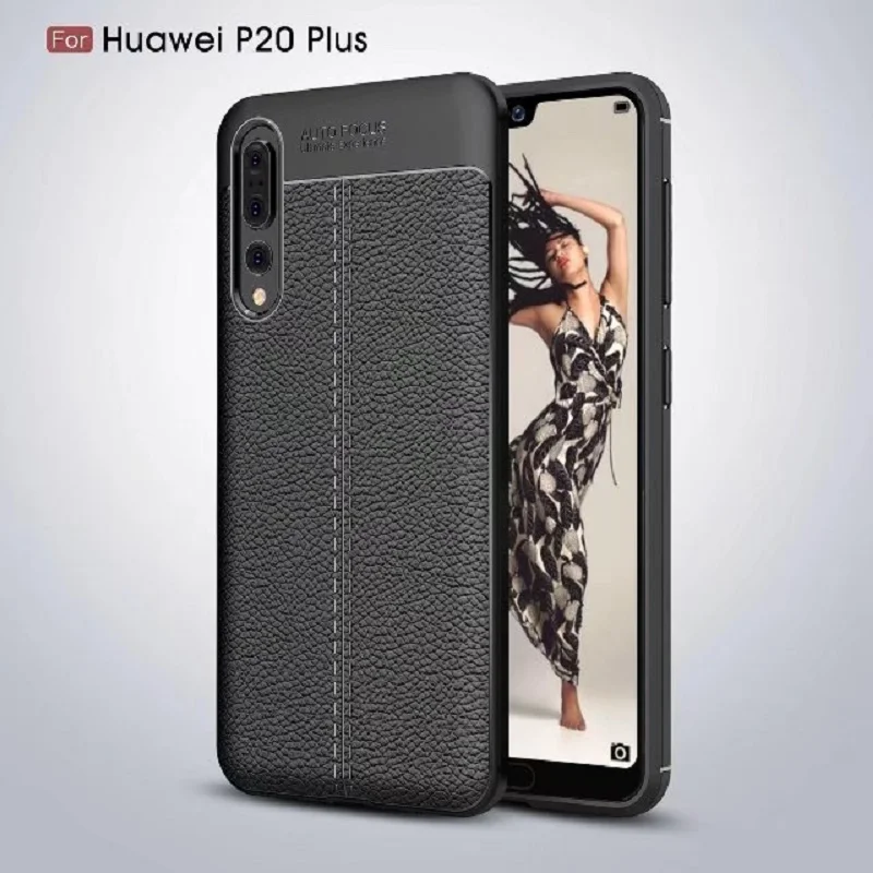 Litchi pattern Soft Tpu case For Huawei P20 Plus Cover