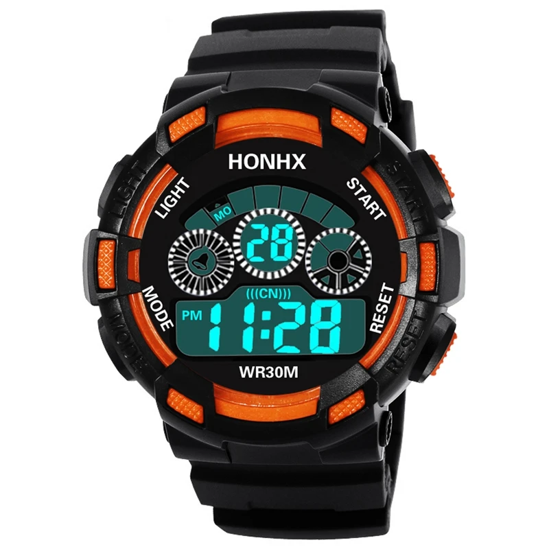 

HONHX Brand men LED Digital Military Watch Rubber Quartz Watch Alarm Waterproof Sports Watches Fashion Outdoor Wristwatches