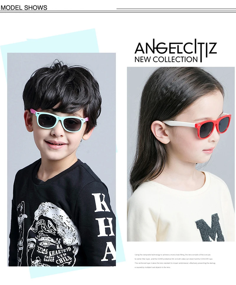 Fashion Children Sunglasses Boys Girls Kids Polarized Sun Glasses TR90 Silicone Safety Glasses Baby Eyewear UV400 Oculos