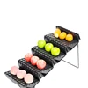 Supermarket adjustable 3 step riser display with iron shelf