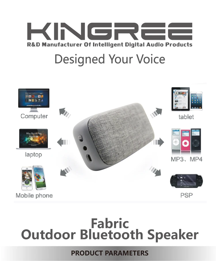High Classic OEM 10W Portable Wireless Fabric Mini Bluetooth Speaker Handsfree with AUX - ANKUX.COM