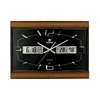 3D Numerals Calendar Week Date LCD Wooden Quartz Wall Clocks with Music Chime