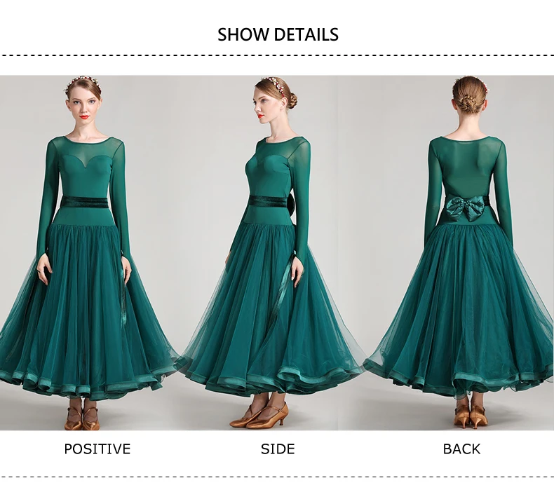 International Standard Ballroom Dance Dress  Lyrical Dance Costume Dress Women Long Ballroom Dancing Dress