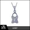 2014 CZ channel setting 925 silver retro pendant