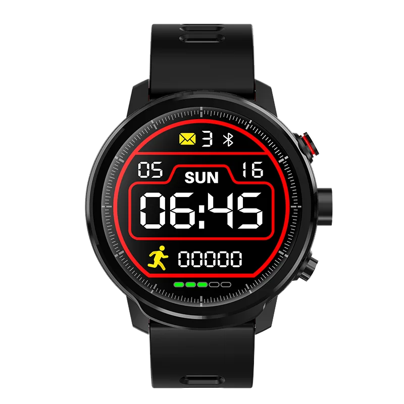 

2019 waterproof full round touch color HD screen 7 work day f1 smart wearable watch heart rate step sport