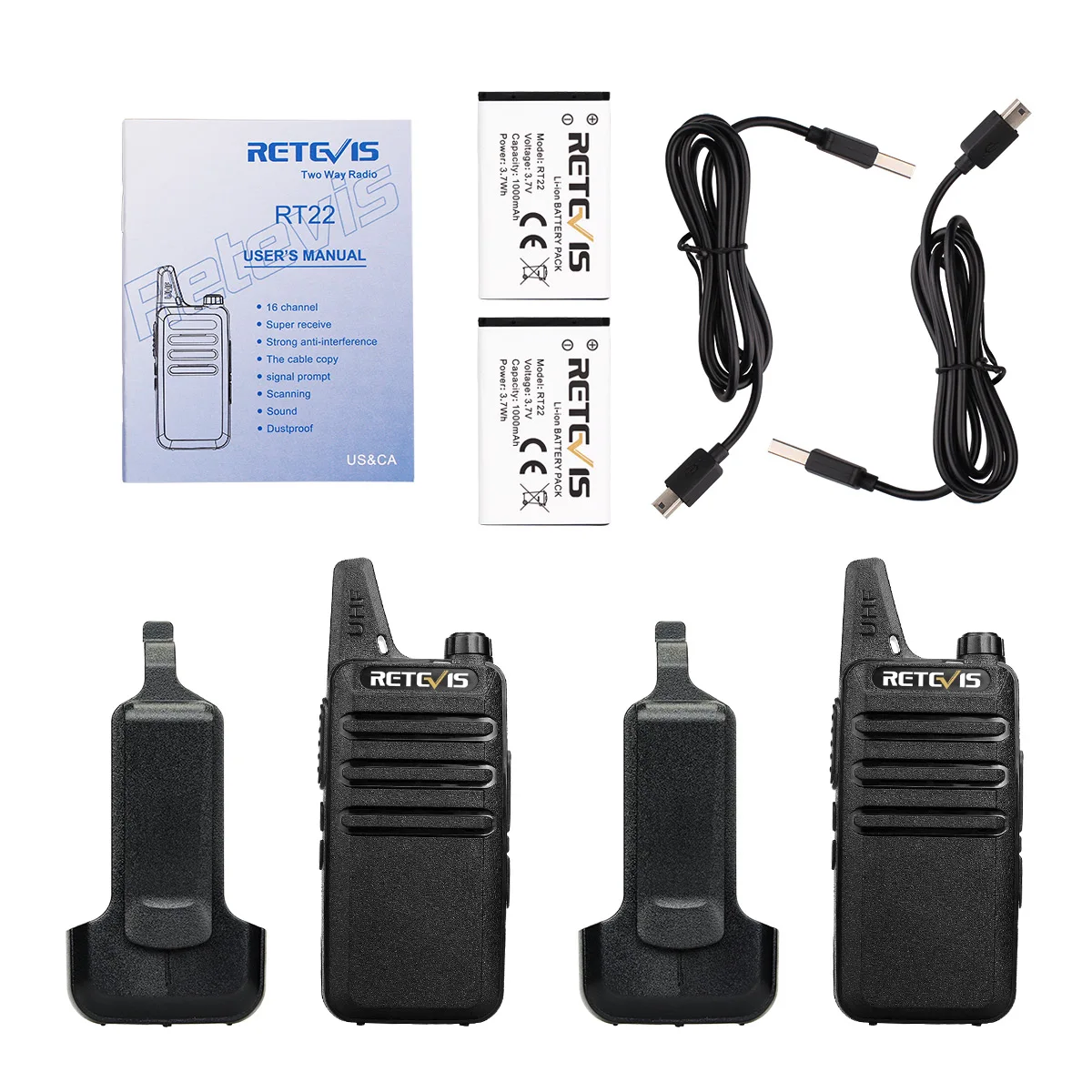 2 Way Radio Licence Free Uhf Frs Or Pmr Mini Portable Rechargeable Twin
