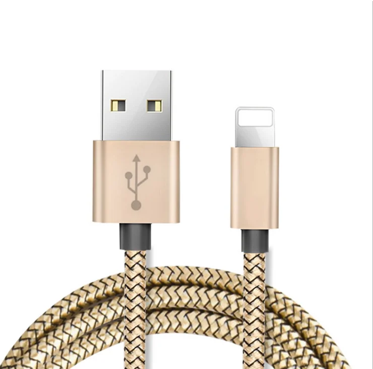 Nylon braided 1M 2M 3M USB charger data cable cord for iPhone