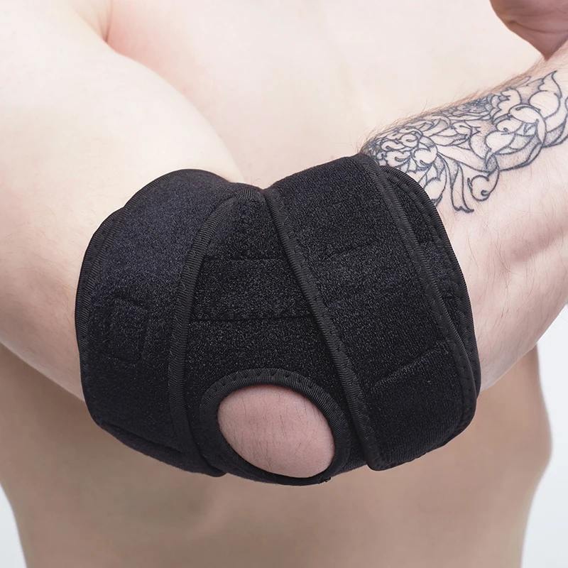 

Spring-supported tennis elbow support brace strap, Black/blue