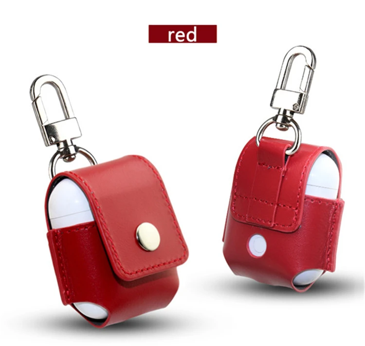 

2018 Wireless Earphone Bag For Airpods Cover PU Leather Charging Case For Apple Airpod, Black;blue;brown;pink;red