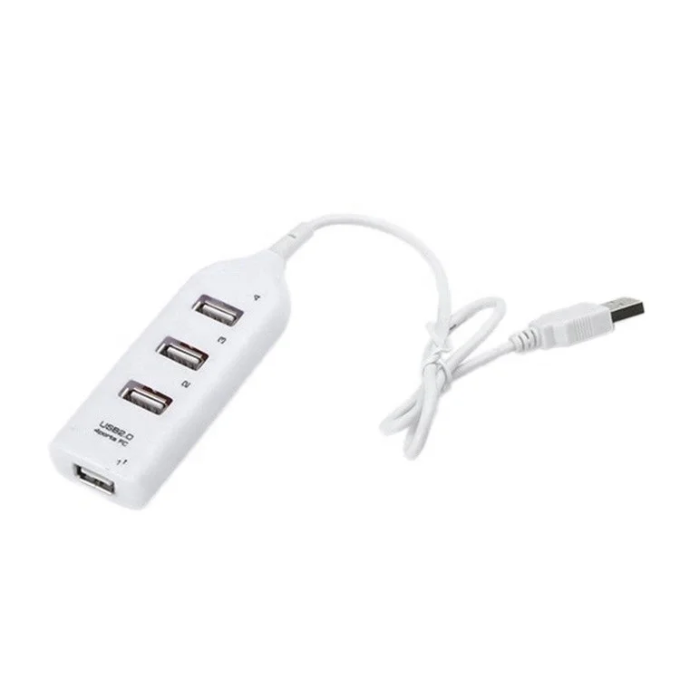 

High quality 4 Port USB 2.0 Multi HUB Charger Splitter Expansion Cable Adapter 4 in 1 For mobile phone/PC Laptop, White black
