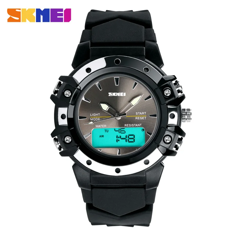 

SKMEI 0821 Women Quartz+Digital Chronograph Auto Date Alarm Day Date Digital Sports Watch, 4 colors for choose