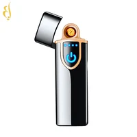 

flameless metal fingerprint touch coil usb charing smoking electronic cigarette lighter with led light