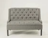 living room use Button design 2 seat wooden sofa /wooden fabric loveseat sofa(KY-3197)