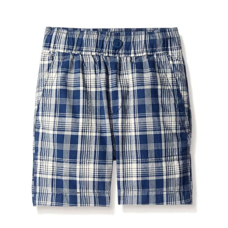 Eco-friendly bulk breathable boys pull-on plaid short summer gents pants (1).jpg