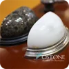 Wholesale Furniture Hardware Natural Stone Copper Plating Marble Pull Handles For Cabinet