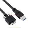 USB 3.0 A Male to Micro USB B cable with locking screws