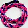 Wholesale braided Rose Rose Blue Baseball Necklace Titanium Rope Braided Sport 3 Rope Necklace RT059