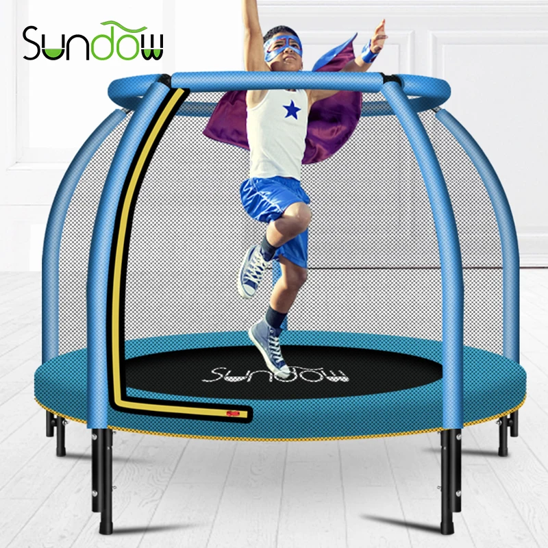 

Wholesale kids folding trampoline in park ground have fun, Blue