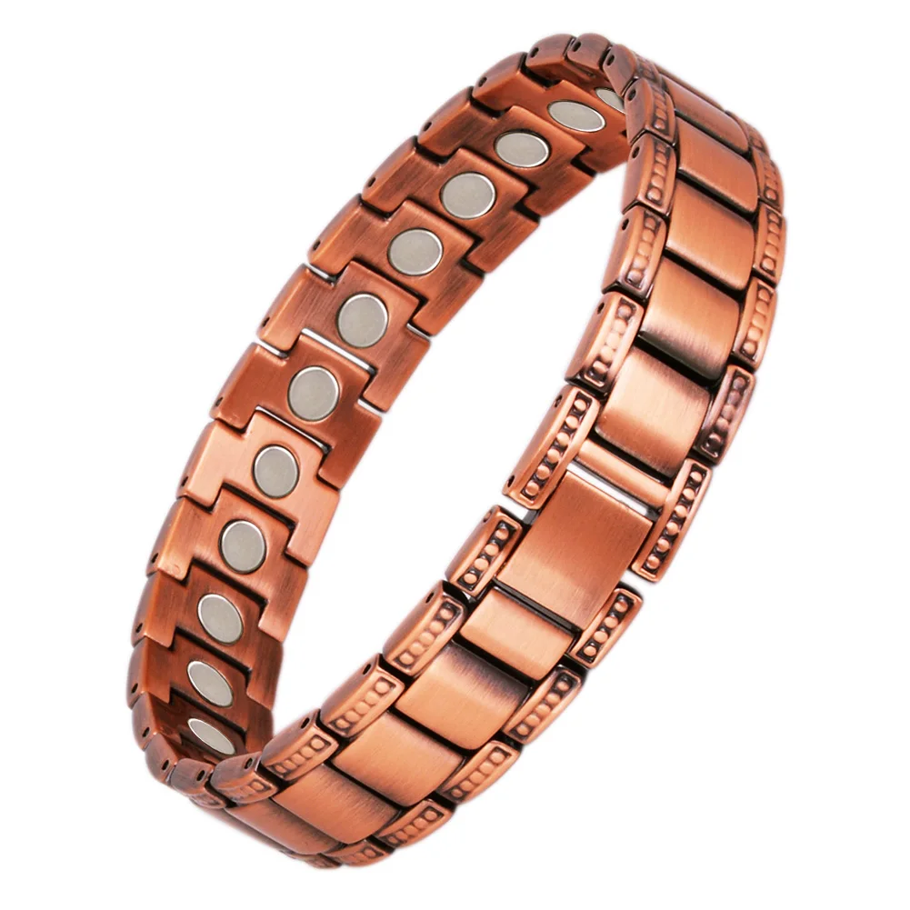 Red Bronze 4 In 1 Pure Germanium Titanium 4000 Gauss Magnetic Bracelet ...