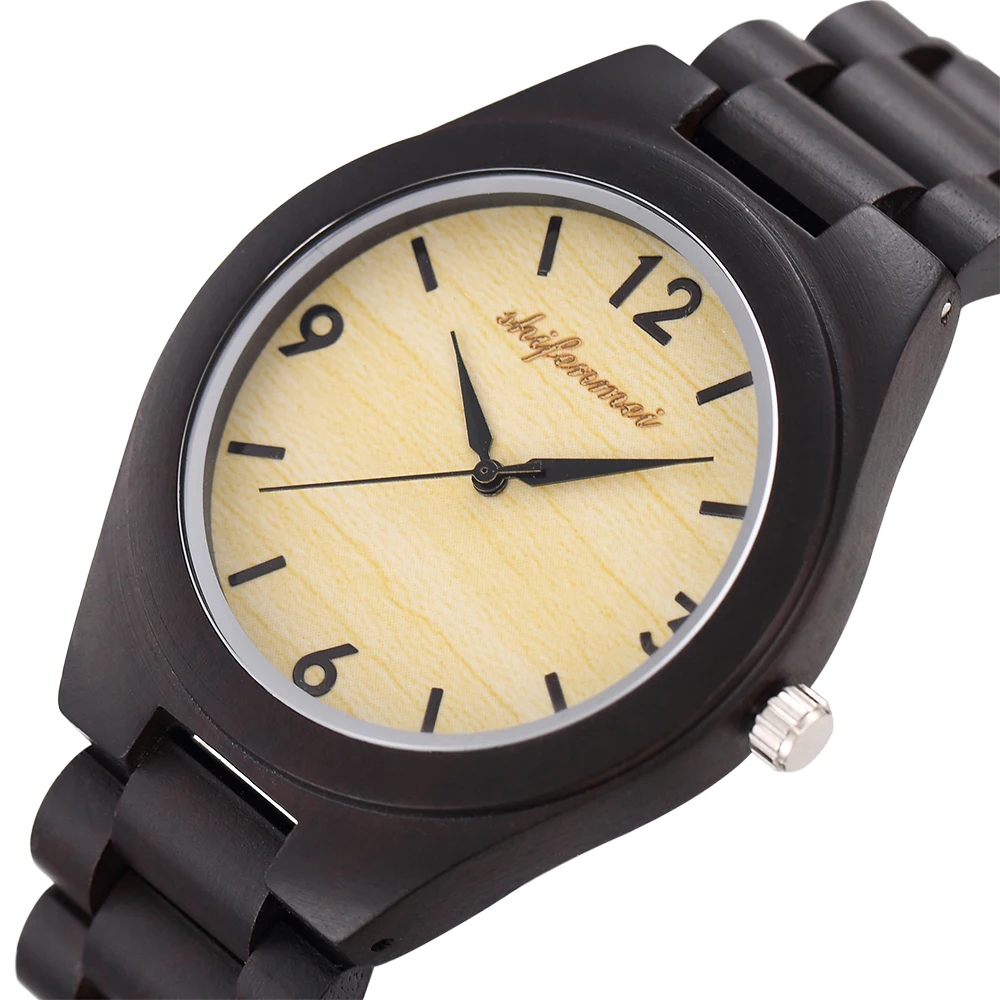 shifenmei S5507 oem custom logo high quality black sandal wood strap fashion low price watch