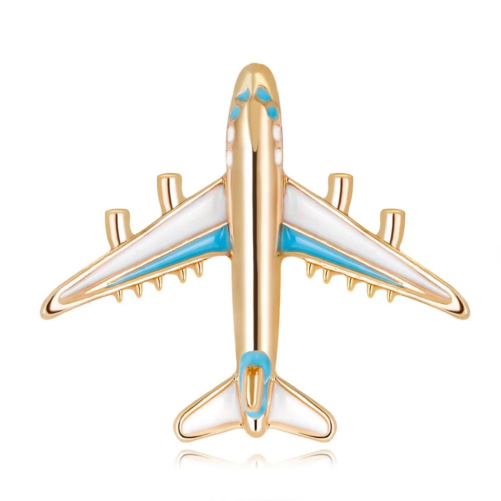 

2020 Wholesale Promotional Souvenir Gift Jewelry Metal Enamel Zinc Alloy Airplane Plane Brooch Pin