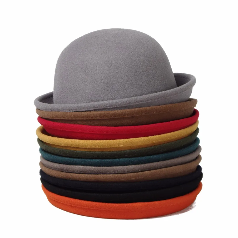 family wool felt bowler hat wholesale hats for women