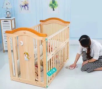 newborn baby wooden bed