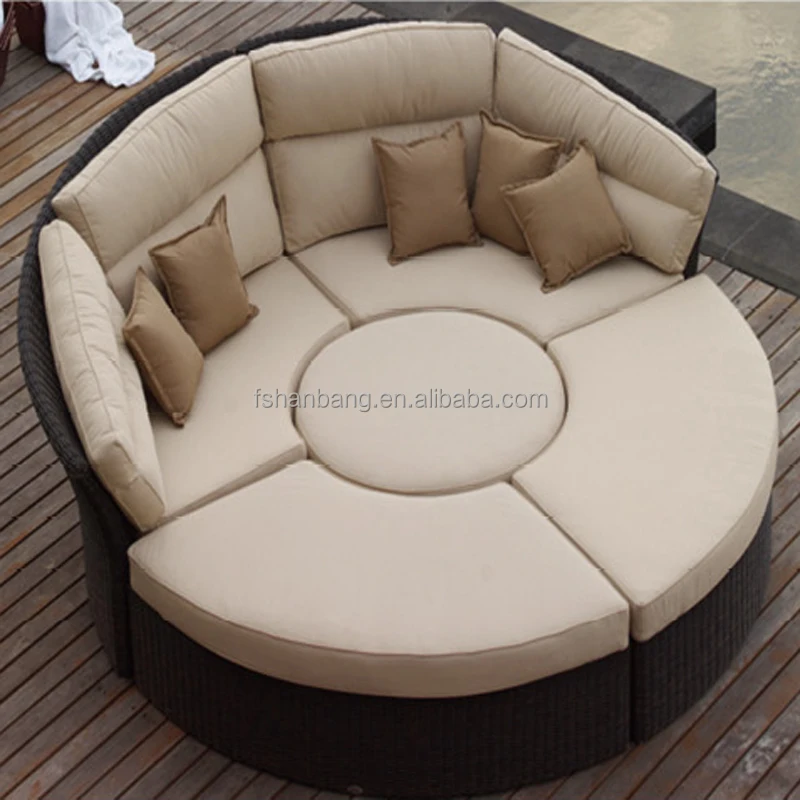 Outdoor Day Bed With Canopy Sectional Daybed Lounge Patio Deck Set Furniture 