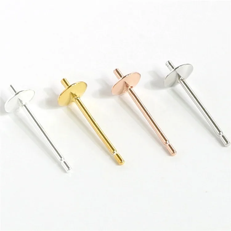 

S925 Sterling Silver Stud Earring Findings For Pearl Base Jewelry Making Supplies Findings & Components Wholesale