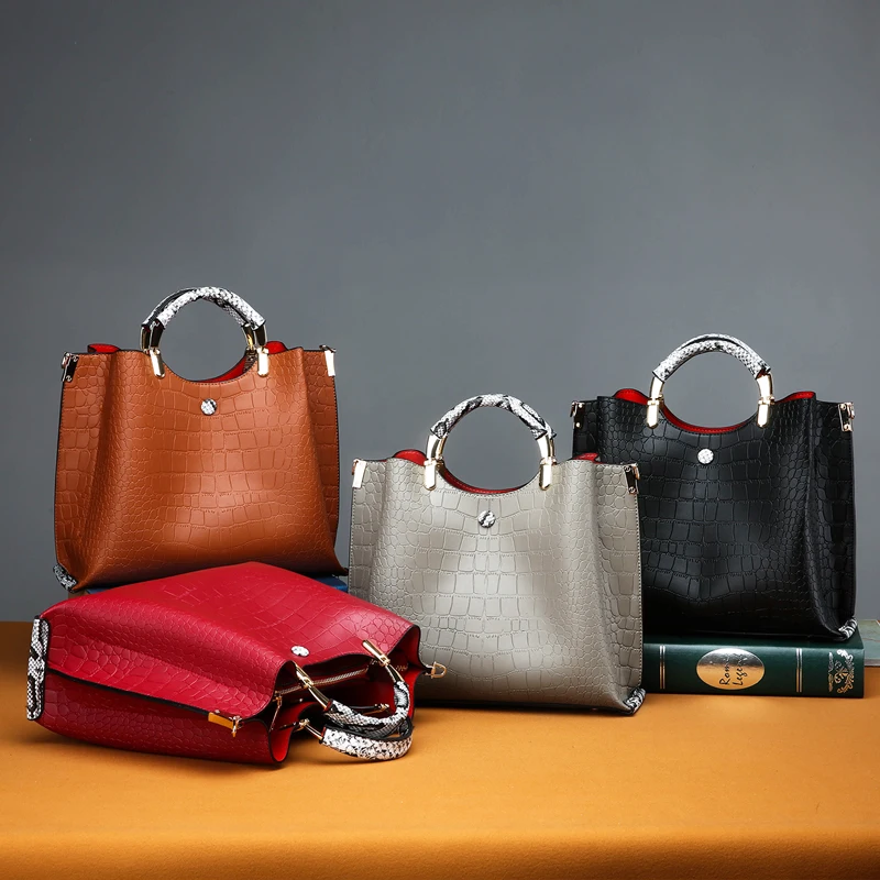 

Lady Fashion Handbag Snake Skin Handel Bags