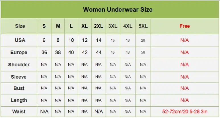Women S Underpants Size Chart