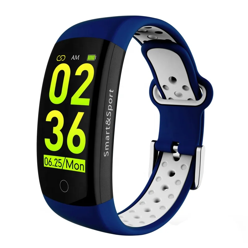 

Q6S 0.96LCD IP68 Waterproof Heart Rate Blood Pressure Smart Bracelet, Black red;black gray;blue white