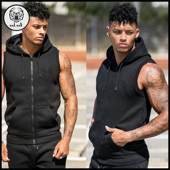 men's sleeveless training hoodie