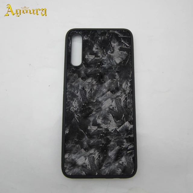 

OEM Customized TPU PC Forged Carbon fiber phone case for Samsung A70, Black