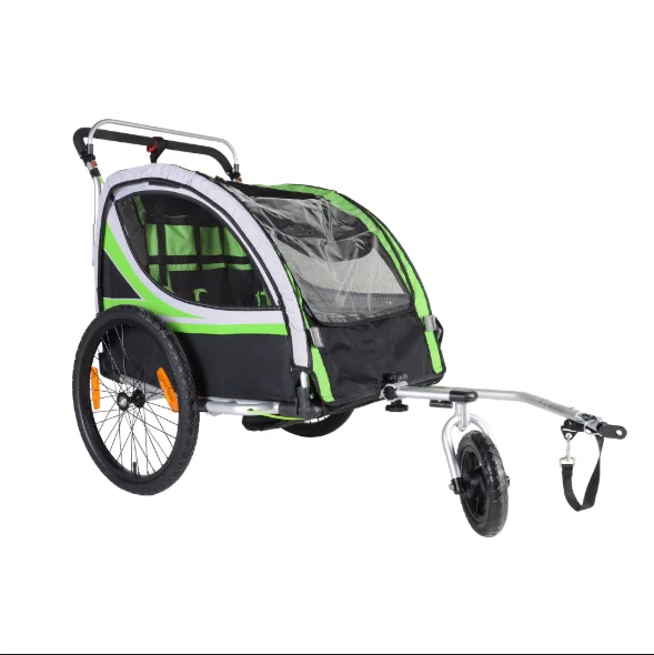 
China factory direct sale green bike trailer with rain cover 