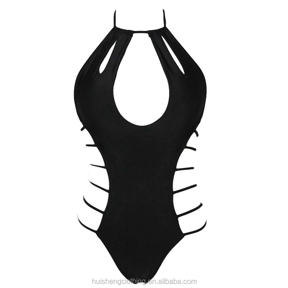 Spider Web Swimsuit Hollow Out Monokini Black Ladies' Swimwear Women ...
